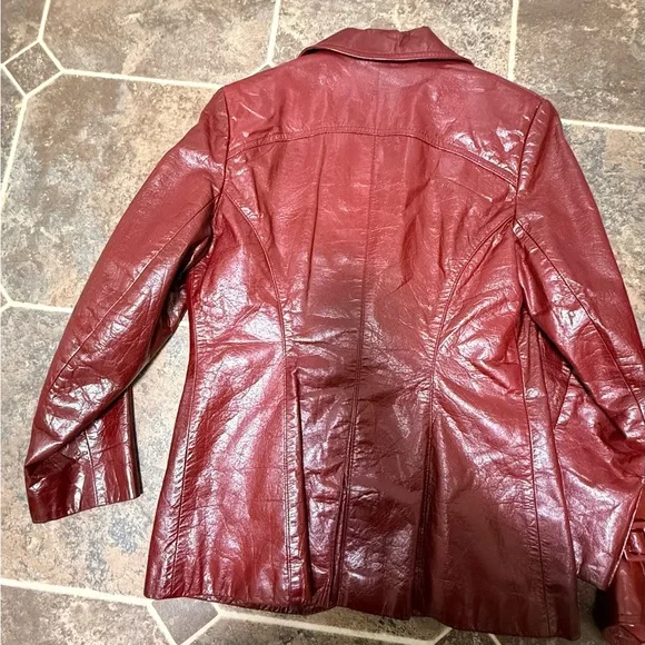 Burgundy Leather Jacket and Vest Set - Picture 10 of 10